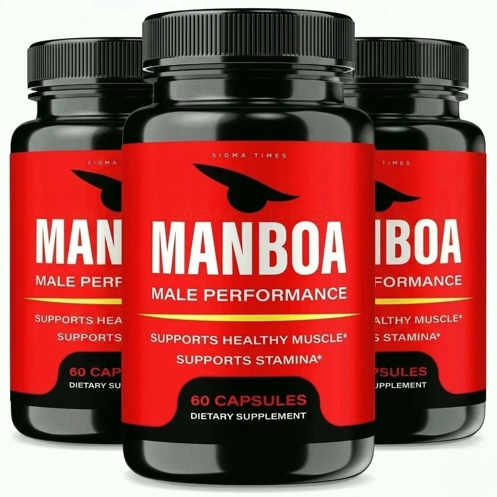 Manboa Caps for Men, Advanced Man Boa for Male Health Support 60ct . Pack of 3