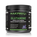 Nakpro L-Glutamine Powder - JAR | 4g Glutamine Per Serving, 50 Servings | Post Workout Amino Acid Protein Supplement for Muscle Growth and Recovery (Blueberry, 250g)