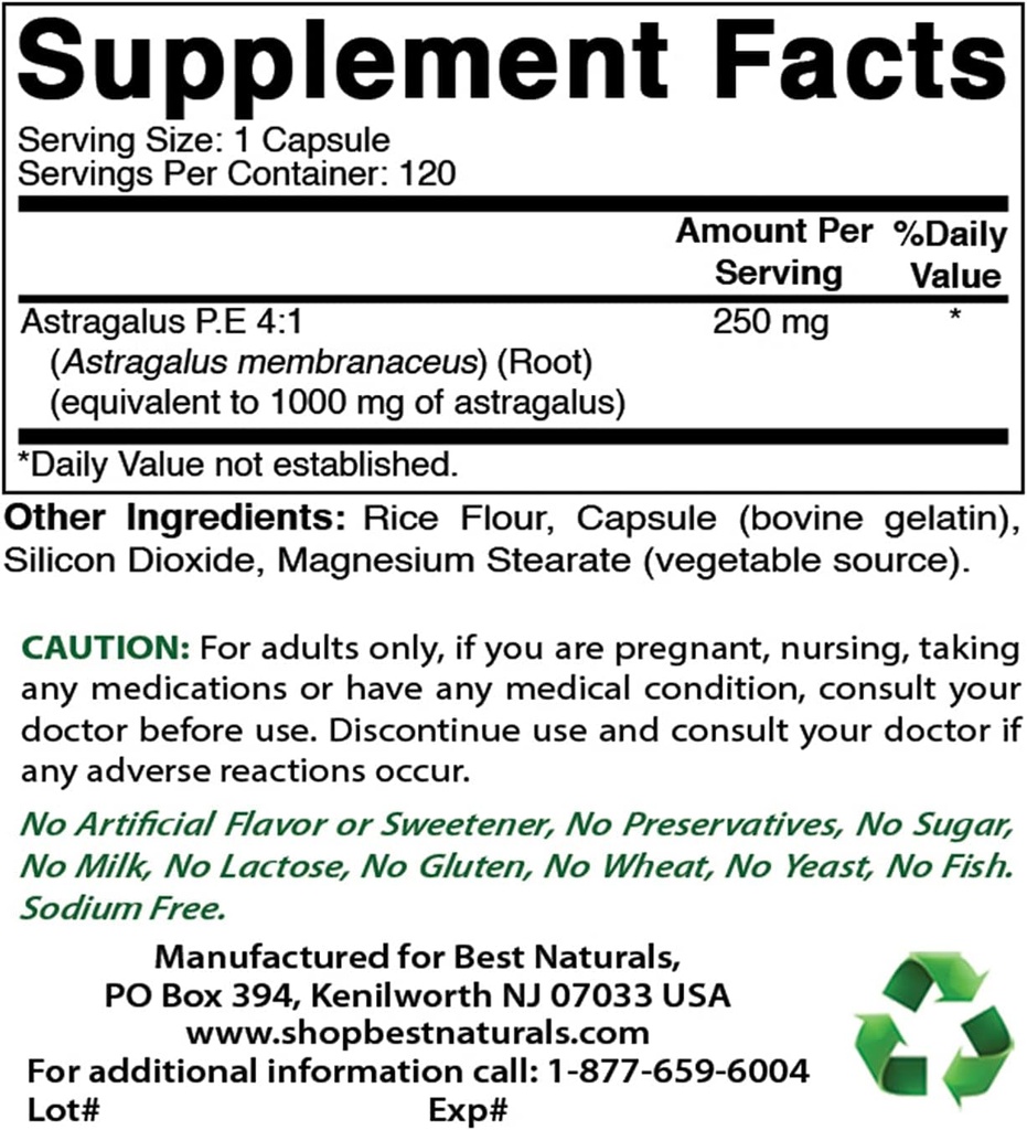 Best Naturals Astragalus 1000 mg & vitamine K2 (MK7) met D3
