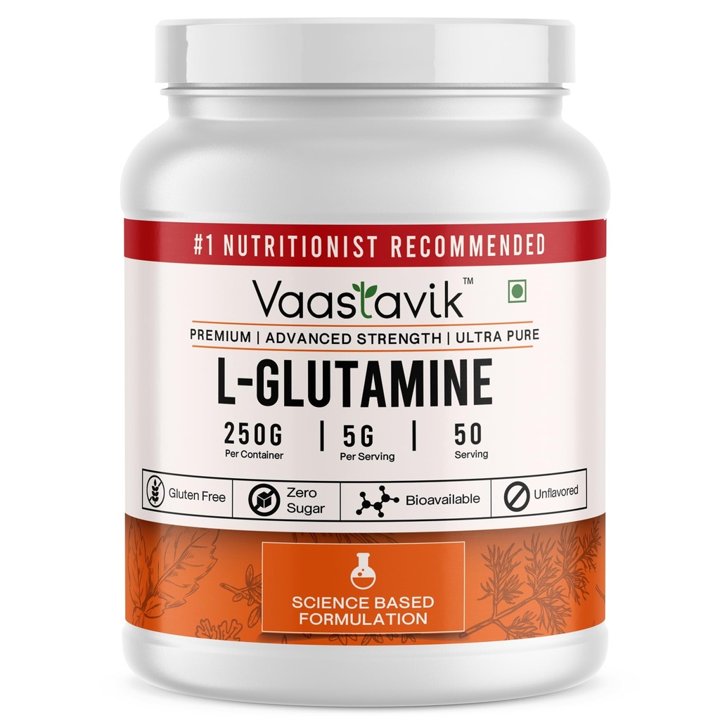 L Glutamine Powder Unflavoured, 250 gm
