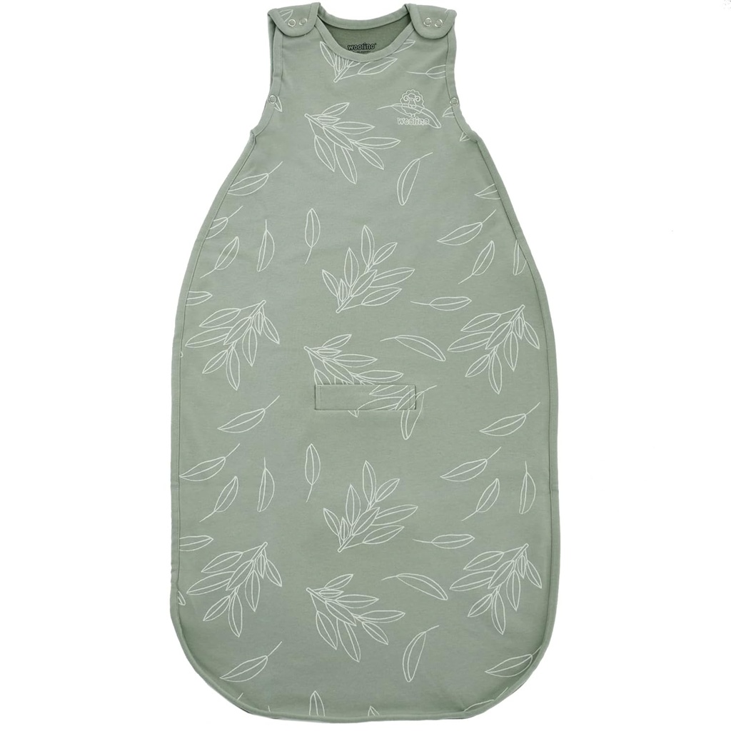 Woolino Merino Wool Ultieme Baby Slaapzak - 4 seizoen Baby Draagbare Deken - Two-Way Zipper verstelbare slaapzak voor baby's en peuters - Universele grootte (2-24 maanden) - Salie