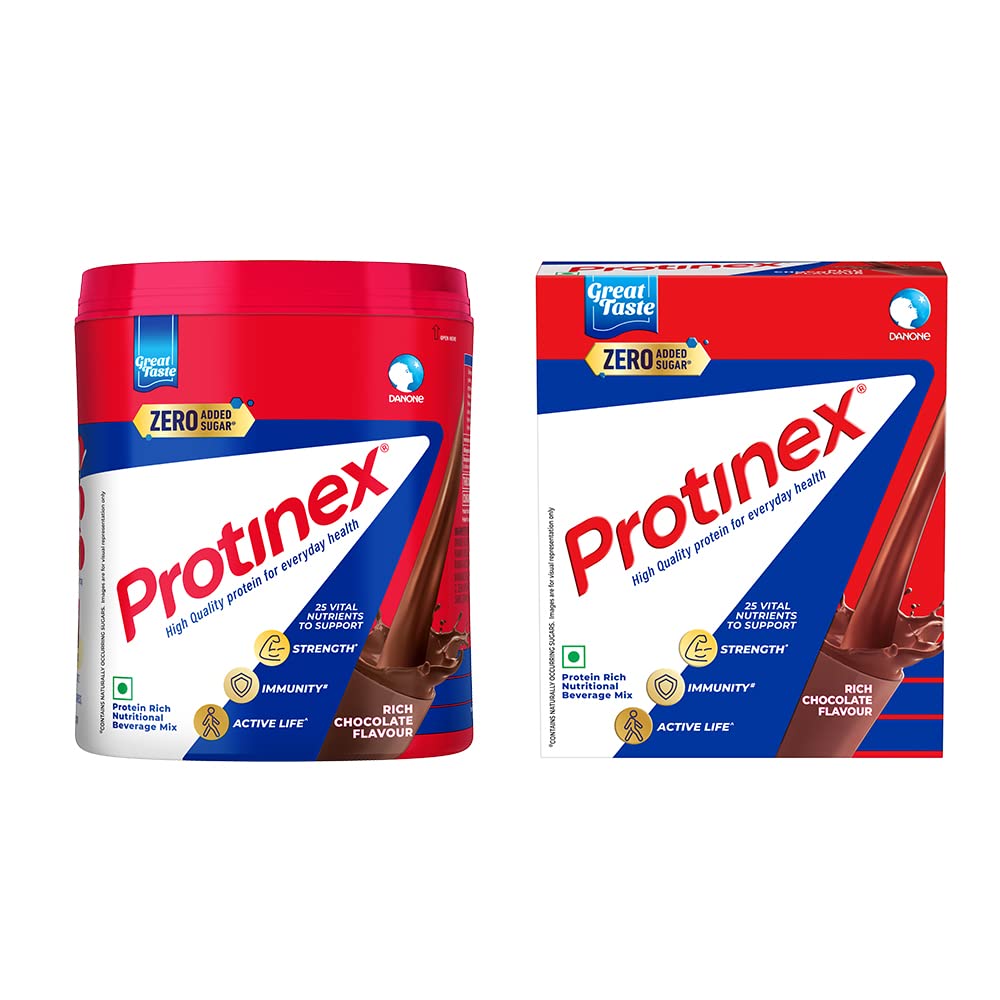 Protinex Health And Nutritional Drink Mix For Adults with High protein & Health And Nutritional Drink Mix For Adults with High protein & 10 Immuno Nutrients, Tasty Chocolate, 250g