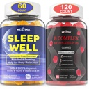 Melatonine Vrije Natuurlijke Slaap Gummies voor Volwassenen + Vitamine B Complex Gummies voor Vrouwen