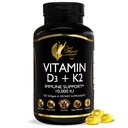 Cocó March N.M.D. Vitamine D3+K2 10.000 IE - Hoog vermogenssupplement voor vrouwen en mannen, Immune Support, Bone & Joint Health - Glutenvrije, non-GMO, 4 maanden voorraad, 250 mcg D3, 180 mcg vitamine K2