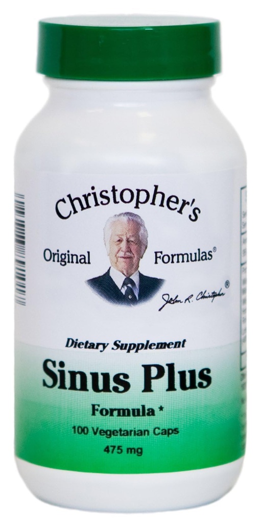 Christopher's Original Formulas Sinus Plus, Sinus Support Capsules, Whole Herb Synergistische Blend, 100 Tellen
