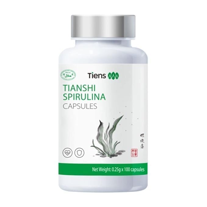 Tiens Spirulina Capsules, 500mg, 60 Capsules (60 Servings)