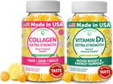Lunakai Collageen en vitamine D3 Gummies Bundle - niet GMO Anti Aging Supplementen voor mannen en vrouwen - Immuniteit, bot en goede ondersteuning Gummy voor volwassenen - 30 dagen levering