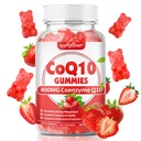 softbear CoQ10 Gummies 400mg Co-enzym Q10 Supplement voor volwassenen, Hoge Absorptie Coq10 Plus Omega-3, Magnesium, Vitamine B3 & Zink voor Cellular Energy & Antioxidant, Aardbei smaak 60 Tellen