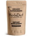 Herbadiet Organic Super Greens Superfood Powder|100 Gram|Wheatgrass,Spirulina,Chlorella&Barley|Vegan,Chlorophyll&Vitamins Rich|Energy Booster&Detox