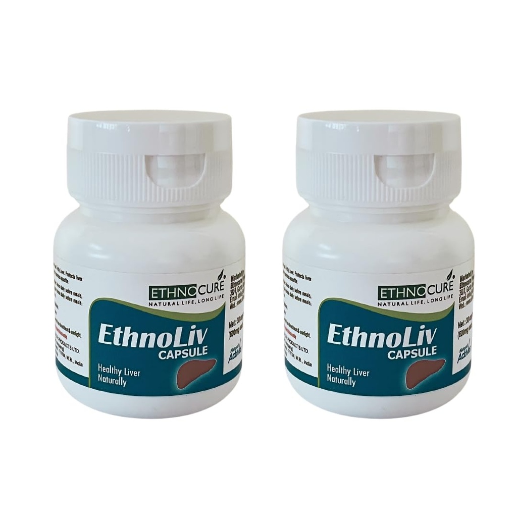 EthnoLiv Ayurvedic Liver Detox Support Capsules (Pack of 2)
