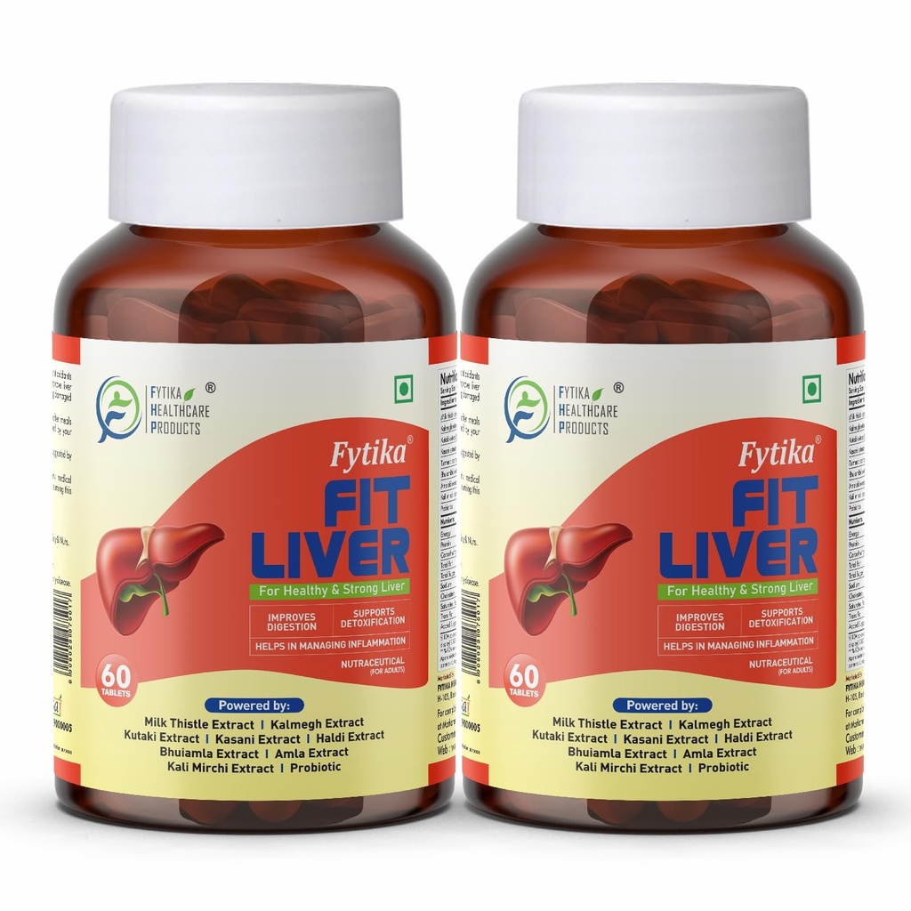 Fytika Fit Liver-120 Tablets | Liver Detox Supplement | For Healthy and Strong Liver | Enriched with Milk Thistle, Kutaki, Kalmegh, Bhumi Amla and Probiotics