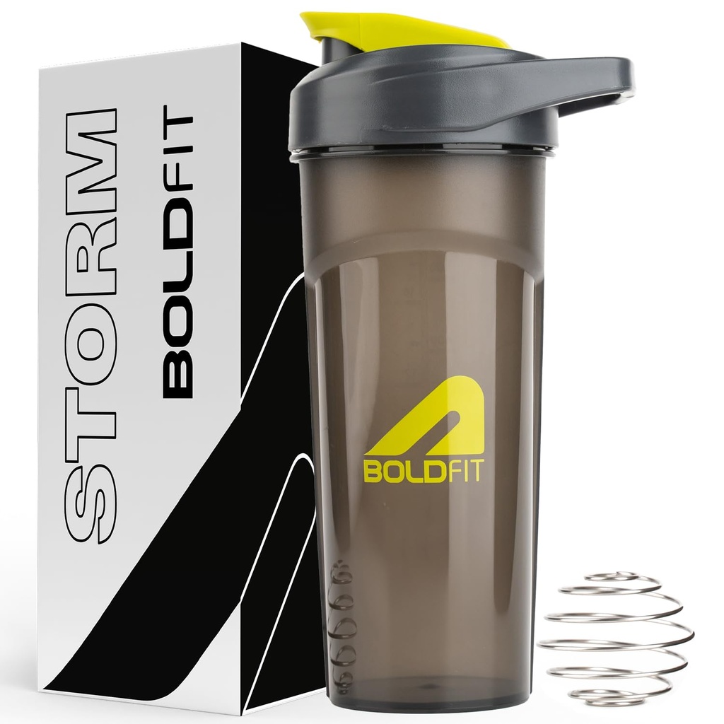 Boldfit Gym Shaker for Protein Shake Leakproof Shaker Bottles for Protein, Preworkout and Bcaa Shake, Protein Shaker Bottle for Gym Gym Bottle for Men and Women Black - 600 Ml