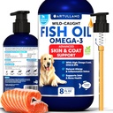 Omega 3 Visolie voor honden - beter dan Zalmolie - huid- en mantelbeschermingsvloeistofsupplement voor Allergiehulp - hoge EPA & DHA voor vergieten, mobiliteit, jeuk, gezamenlijke en botgezondheidsondersteuning - 8 FL OZ