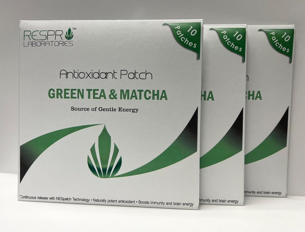 Respro Labs Natural Antioxidant Patch with Green Tea (EGCG) & Matcha, Continue Release - 10 Patches
