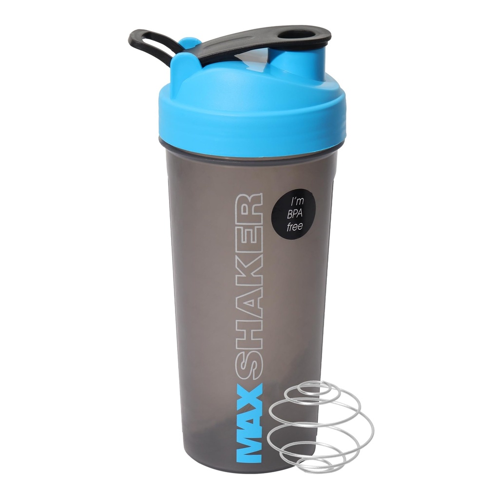 Jaypee Plus Max Shaker with blending ball |Protein Shaker for Gym |Gym Bottle |Shaker bottles | Travel shaker 700 ml, Grey Blue