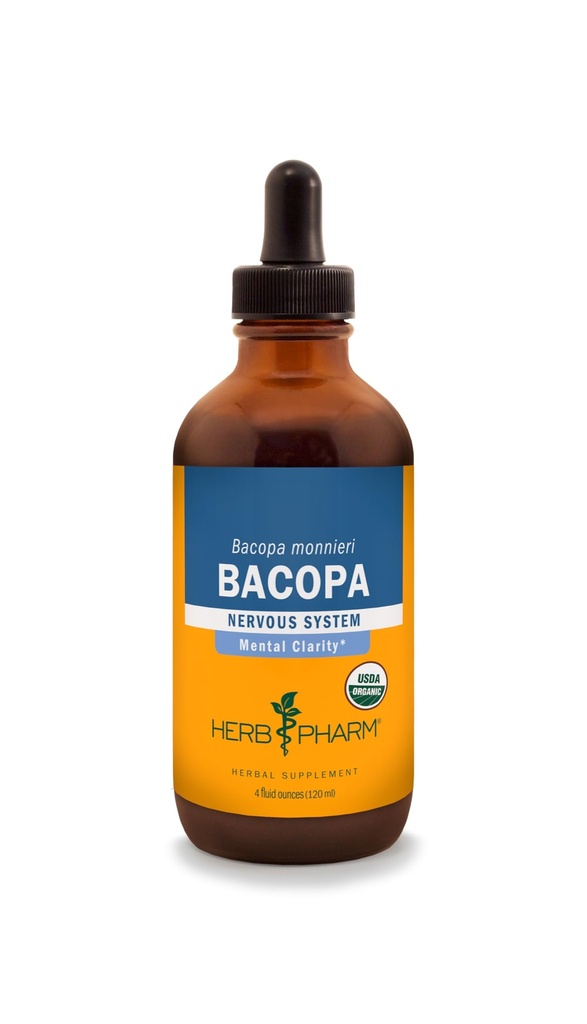 Herb Pharm Certified Biologische Bacopa Liquid Extract voor Hersenondersteuning - 4 Ounce