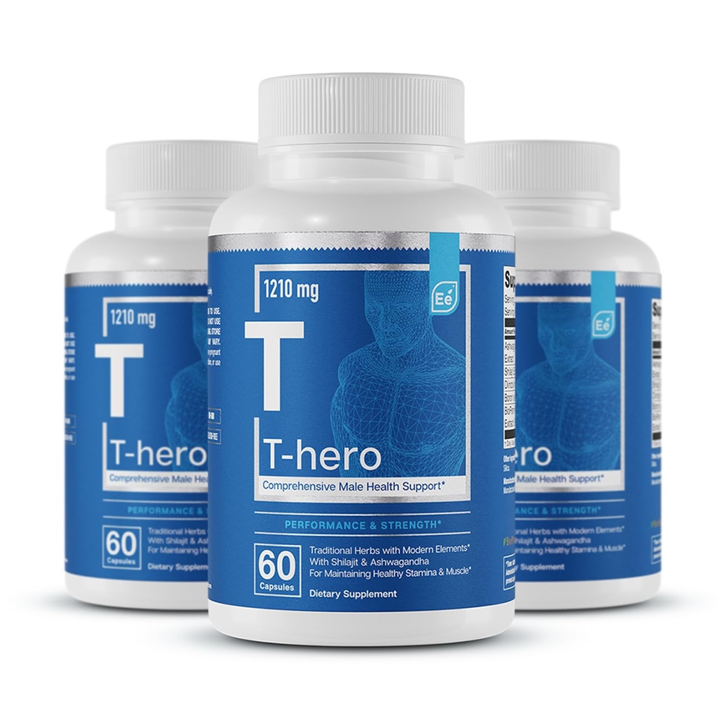Essentiële elementen mannelijke gezondheid Supplement - spierondersteuning & T-gezondheid met DIM, Ashwagandha, Shilajit, Meer 