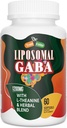 Liposomale GABA met L-Theanine Supplementen 1200mg - Hoge Absorptie GABA Complex met Ashwagandha, kamille, Tart Cherry Herbal Supplementen voor mannen en vrouwen, 60 Softgels