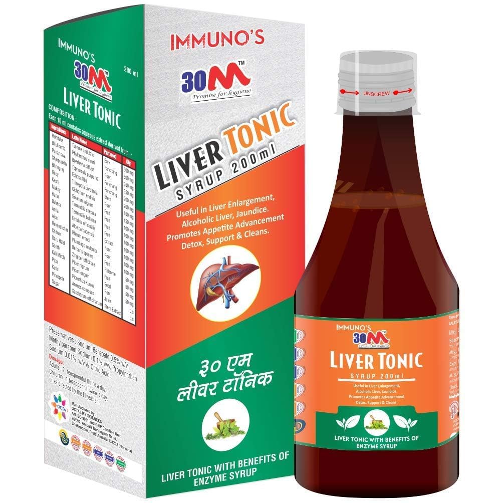 30M Fatty Liver Detox Ayurvedic Syrup Pack of 2 (2 x 200ml) | Herbal Digestive Wellness Formula | Daily Health Support Supplement