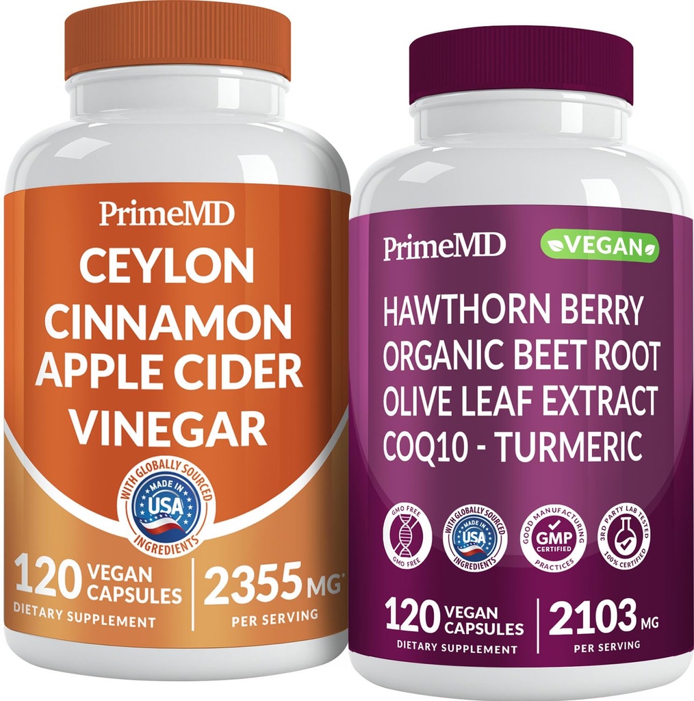Ceylon Cinnamon (1pk) en stikstofoxide (1pk) Supplement Bundle - Krachtige vitamines voor hart, stofwisseling, evenwicht, Circulatorium, Lipiden, en Immune Ondersteuning - Non-GMO, Vegan, Glutenvrije