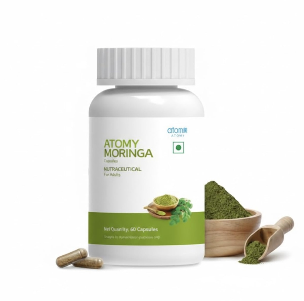 Atomy Moringa Capsules, Moringa Oleifera Leaf Extract, Nutraceutical for Adults, 60 Capsules, 0.6g Each, Natural Herbal Supplement