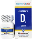 Superior Source Children's Vitamin D3 400 IE - Tanden, Bone & Immune Support Supplement for Kids - Non-GMO - 100 MicroLingual dissolveable Tablets
