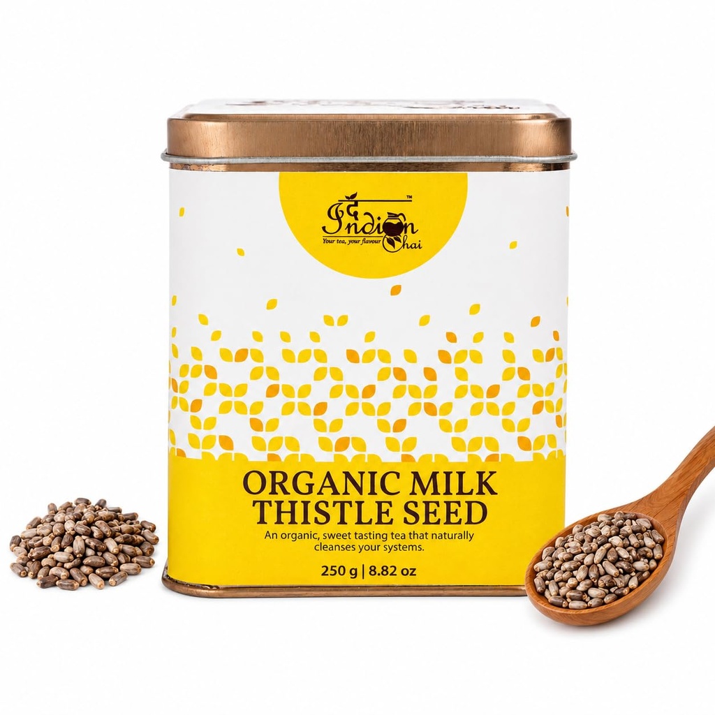 The Indian Chai - Organic Milk Thistle Seed 250g, Silymarin Rich Antioxidant Superfood for Liver, Kidney, Cholesterol & Blood Sugar Support | Caffeine Free Herbal Tea