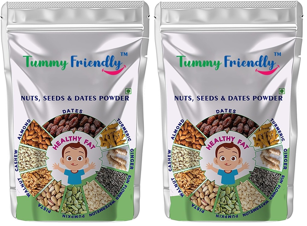 TummyFriendly Foods Premium Nuts, Seeds and Dates Powder | Dry Fruit Powder For Baby Kids | Dry Nuts For Babies Kids and Adults | No Hidden Sugar | No Preservatives | 100g (Pack of 2)