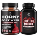 Bundle of Horny Goat Weed with Black Maca Root, Tongkat Ali, Saw Palmetto & Panax Ginseng Extract for Stamina & Energy and Extra Strength Testosteron Booster - Muscle Extension Supplement for Men