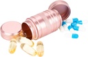 Kleine pil geval metalen pil container - waterdichte pil Box voor zaktas, Daily Travel pil houder 2 keer per dag, draagbare geneeskunde Organisator voor vitamine, visolie, supplementen roze 1 Pack