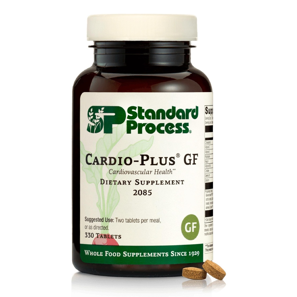 Standaardproces Cardio-Plus GF - Ondersteunt de gezondheid van het hart en de circulatie - Cardiovasculaire ondersteuning met vitamine B6, C & E - Omvat Niacin en Selenium - Glutenvrije, niet-zuivel en niet-zuivel - 330 Tabletten
