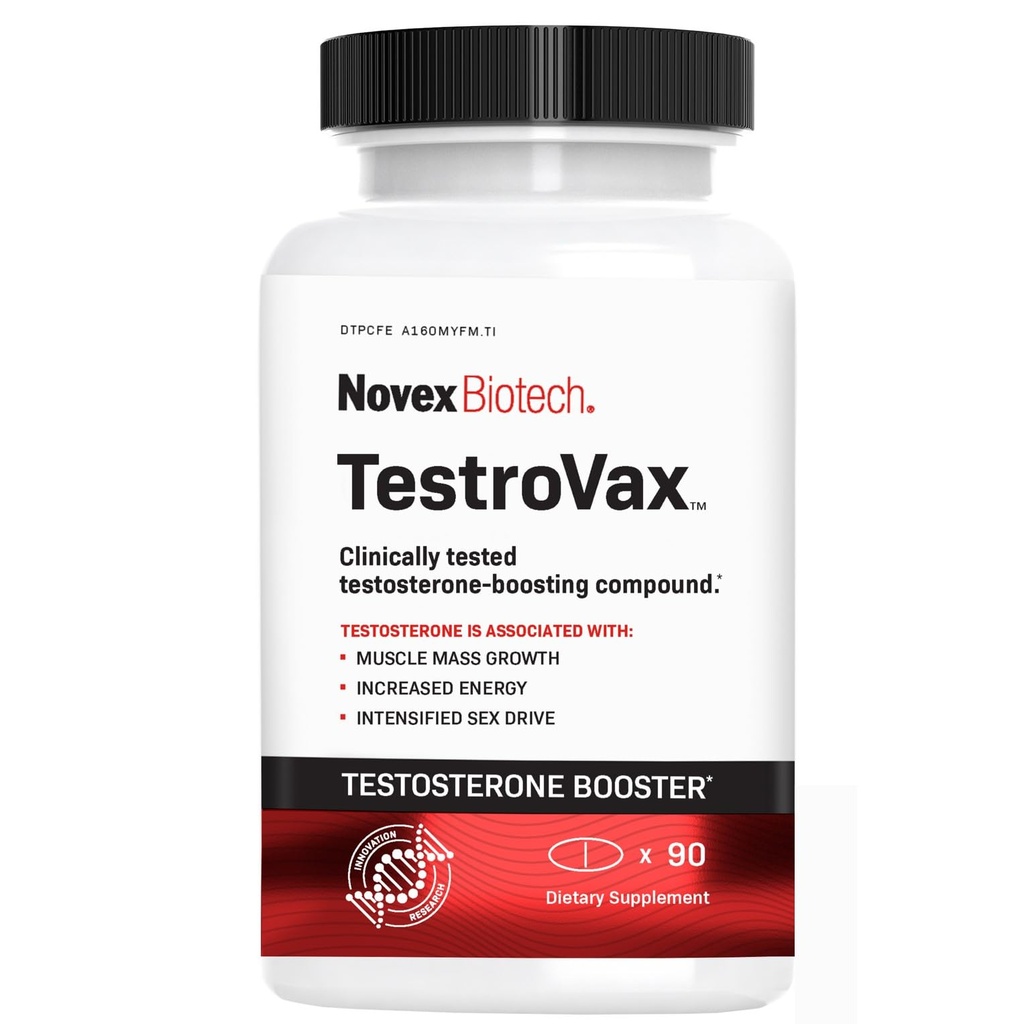 Novex Biotech Testrovax, Beste Testosteron Booster voor mannen - T Booster - Fenegriek & Ashwagandha - Verhoog Testosteron niveaus in 12 dagen*, 30-dagen aanbod