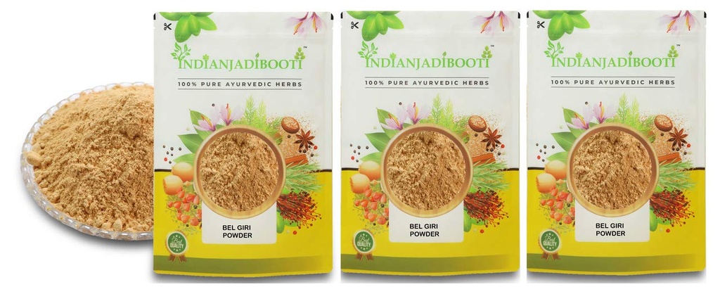 IndianJadiBooti Bael Pulp Powder | Stone Apple (Aegle Marmelos) | Natural Gut Cooler & Digestion Regulator | Ideal for Summer Sharbat, IBS & Stomach Acid | Wood Apple Fruit | 900g Pack of 3 (Total 2700g)