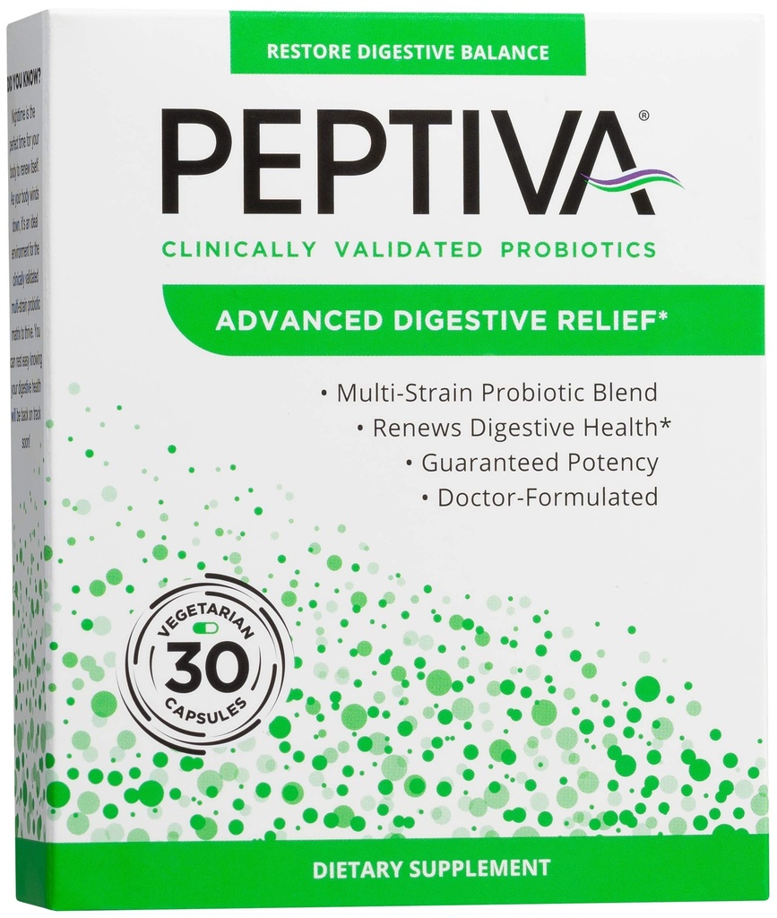Peptiva Advanced 50 Miljard CFU Probiotic - Digestieve verlichting - Klinisch gevalideerd, Premium Probiotic, 30ct