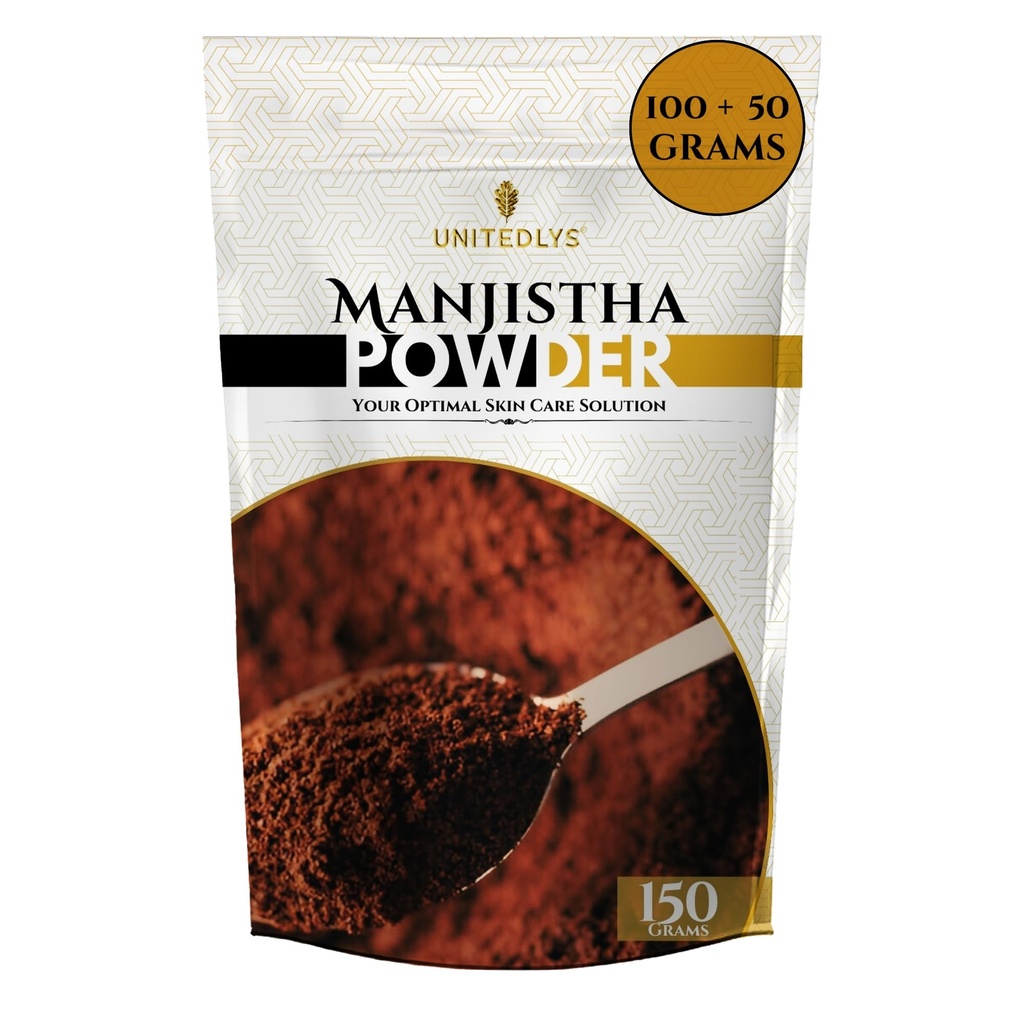 Unitedlys Organic Manjistha Powder For Skin 150G | 100% Pure & Natural Ayurvedic Herbal Manjistha Root Sticks Powder for Face, Skin, Hair Care, Joint & Immune Support | Ultimate Skin & Health Remedy