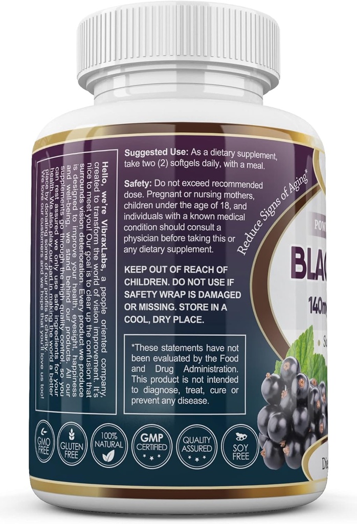 vibraxlabs Black Currant Oil 1000mg - Hexane Free 