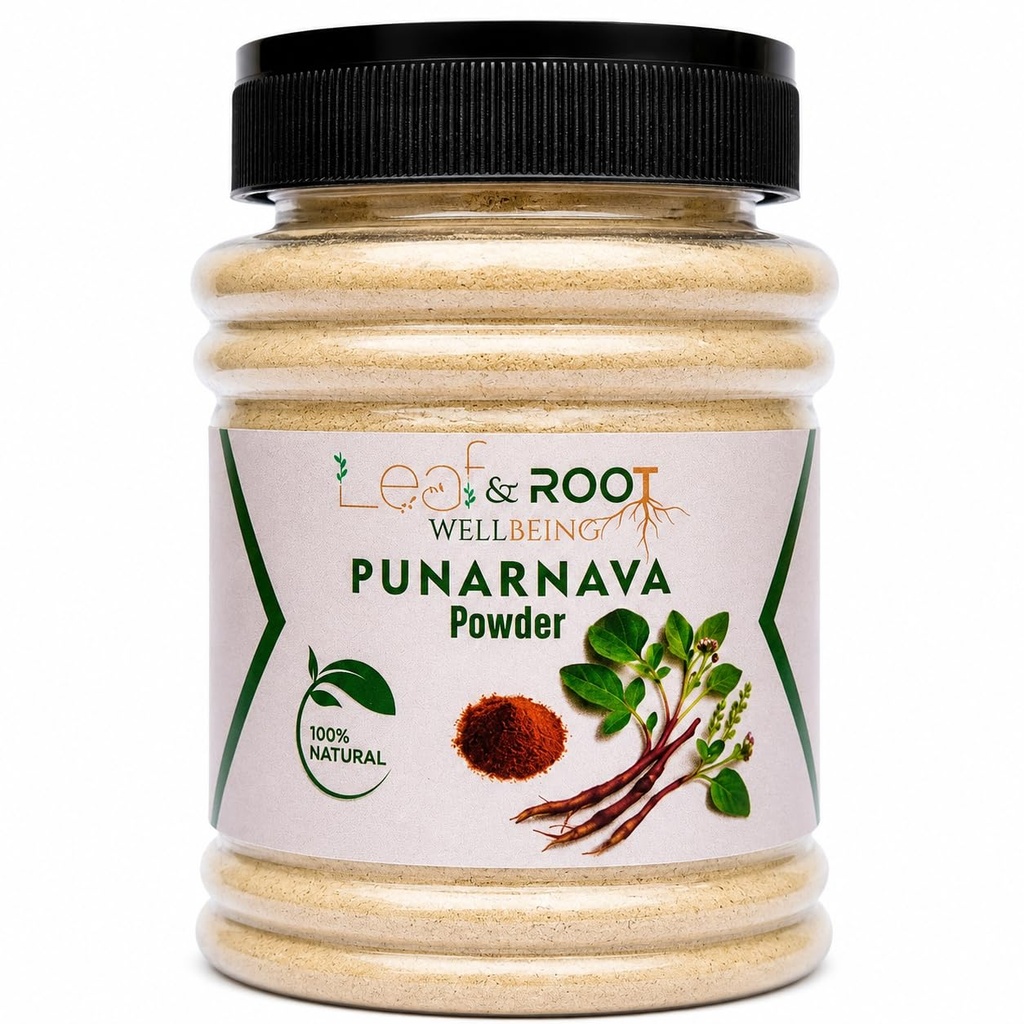Leaf & Root Wellbeing Punarnava Powder 100g | 100% Pure Boerhavia Diffusa Root Powder | Natural Ayurvedic Herbal Supplement | Traditional Wellness | Plant-Based | No Added Sugar, Preservatives or Artificial Colors