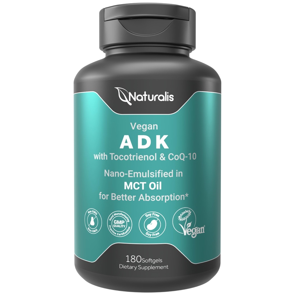 Naturalis Vegan Vitamin ADK met 50mg Tocotrienol en CoQ-10 