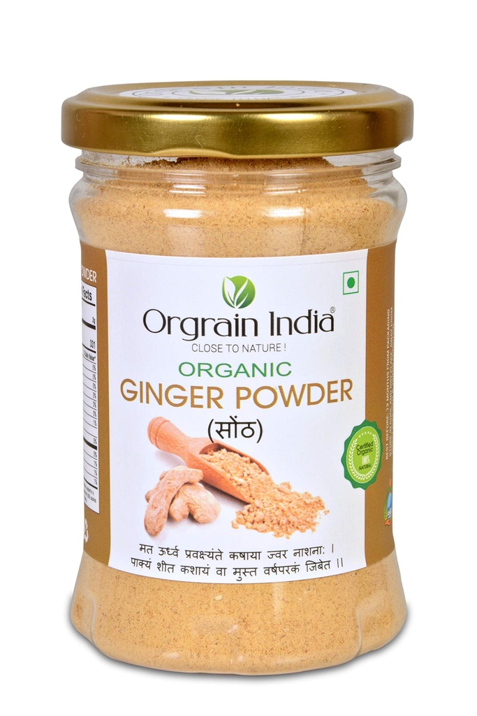 Orgrain India Organic Ginger Root Powder 100g | Pure & Natural | No Preservatives | Low Sodium | Perfect for Smoothies, Teas, Baking & Cooking | Handpicked from Sustainable Farms