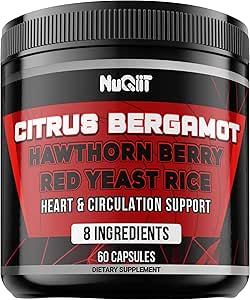 Citrus Bergamot met rode gistrijst, hart en Circulatoire functie ondersteuning als zwarte chokeberry, hawthorn & More - immuunsysteem, hart gezondheid & comfortabele Mood - 60 capsules