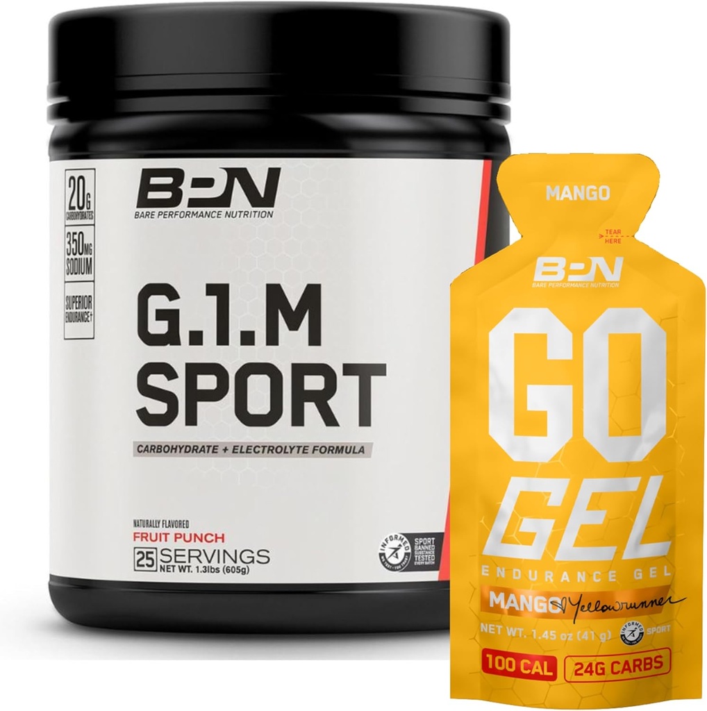 BARE PERFORMANCE NUTRITION BPN G.1.M. Sport Endurance Training Brandstof & Go Gel Endurance Gel Mango Bundle