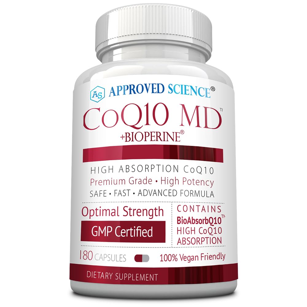 Goedgekeurde Science® CoQ10 MD - Extra sterkte 300mg Pure CoQ10 met Bioperine® voor snellere absorptie - Optimale ondersteuning - 3 maanden levering