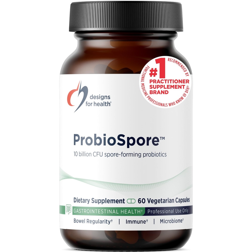 Designs for Health ProbioSpore - Krachtige sporen gebaseerd Probiotische, bodem-gebaseerde Probiotica Supplement - Plank Stable Gut + Immune Support, Non-GMO + Dairy Free (60 capsules)
