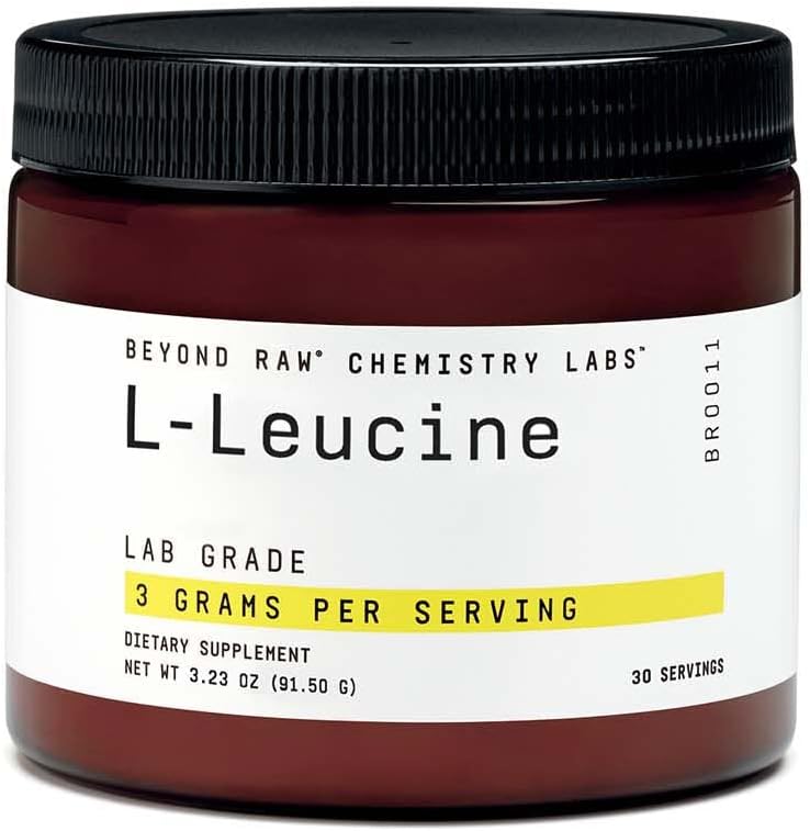 BEYOND RAW Chemistry Labs L-Leucine Powder, Fuels Muscles, 30 Servings
