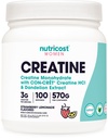 Nutricost Creatine Monohydraat Poeder voor Vrouwen, Microniseerd, Aardbei Limonade, 100 porties - Vegetarisch, Niet-GMO, Glutenvrij