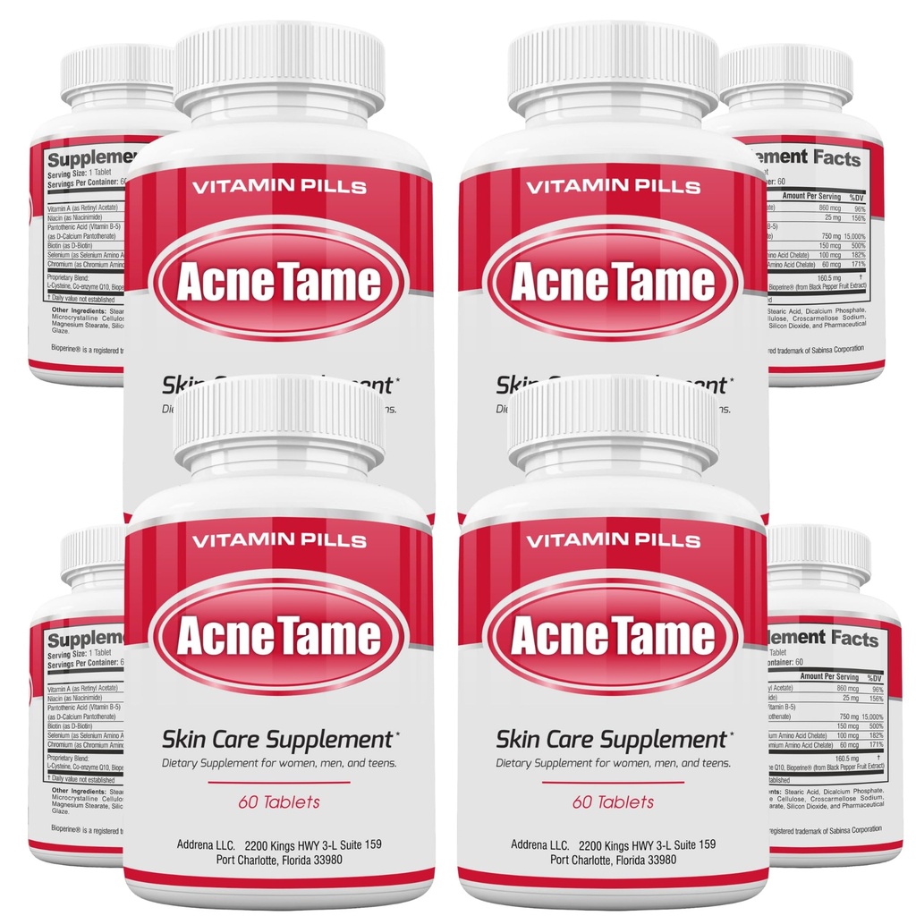 Acne pillen supplement- Heldere huid vitamines pil voor olieachtige huidbehandeling, Hormonale vlekken, Antivlekken & Cystische Acnes Supplementen voor vrouwen, mannen, tieners & volwassenen- 240 orale tabletten