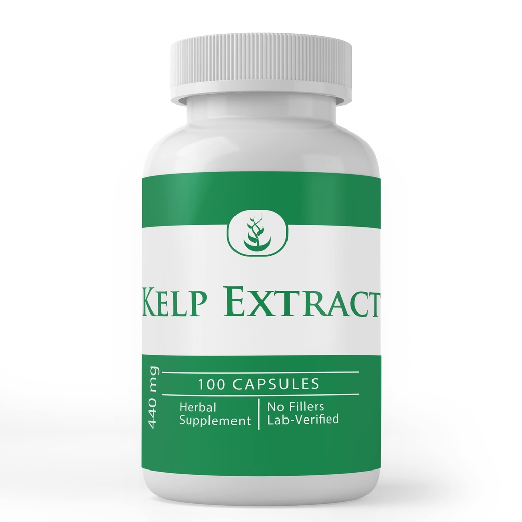 PURE ORIGINEEL INGREDIËNTEN Kelp Extract, (100 capsules), zuiver, geen additieven of fillers, Lab geverifieerd
