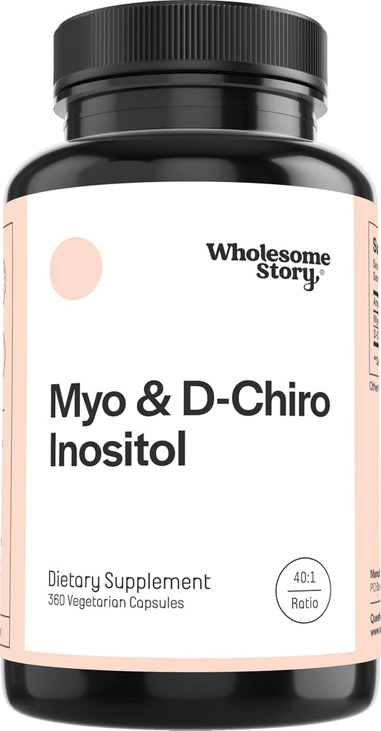 Wholesome Story Myo-Inositol & D-Chiro Inositol Supplement for Women | Fertility Supplements for Hormonal Balance & Ovarian Health Support | Myoinositol | Ideal 40:1 Ratio | 90 Servings