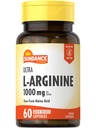 Sundance L-Arginine 1000mg Capsules | 60 Count | Free Form Amino Acid Supplement | Non-GMO and Gluten Free Supplement