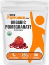 BulkSupplements.com Biologische Granaatappelpoeder - Granaatappelsupplement voor Immune Support, Kruidensupplement - Glutenvrij, 5g per portie, 250g (8.8 oz) (pakket van 1)
